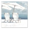 Kirkland's Beach Chairs And Umbrella Coastal Canvas Art Print In Blue