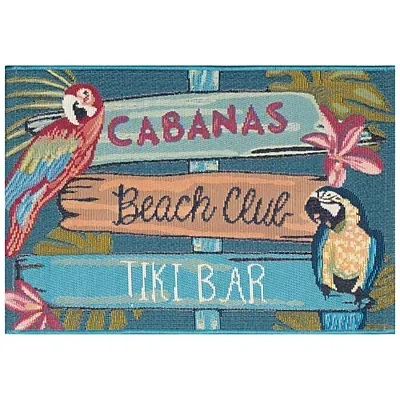 Kirkland's Beach Club Parrots Indoor/outdoor Accent Rug In Multi