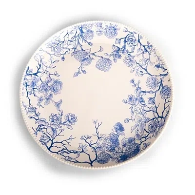 Kirkland's Beaded Blue Toile Dinner Plate In Multi