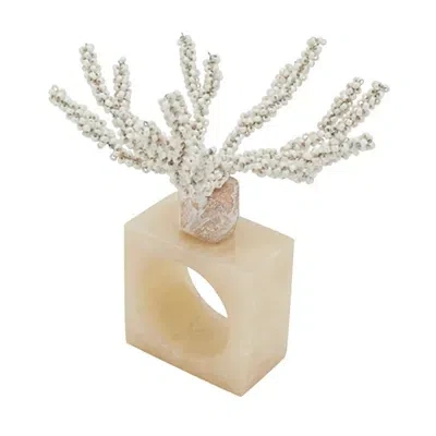 Kirkland's Beaded Coral Napkin Rings In Neutral