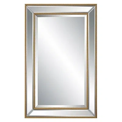 Kirkland's Beaded Double Frame Beveled Wall Mirror In Gold