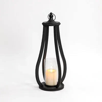 Kirkland's Beaded Fieldstone Lantern In Black