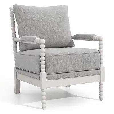 Kirkland's Beaded Frame Accent Chair In Gray