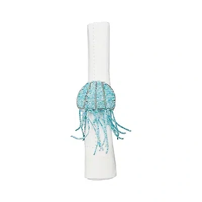 Kirkland's Beaded Jellyfish Napkin Rings In Blue