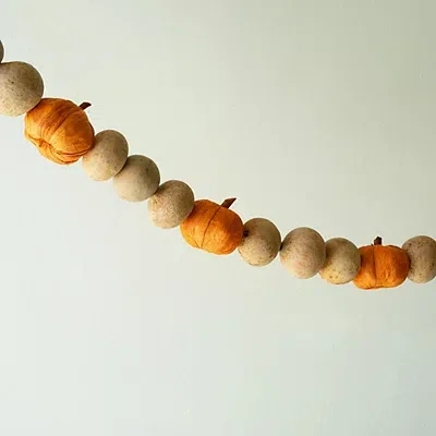 Kirkland's Beaded Pumpkin Garland In Orange