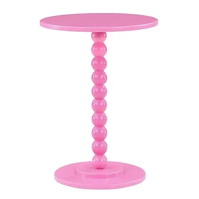 Kirkland's Beaded Spindle Accent Table In Pink