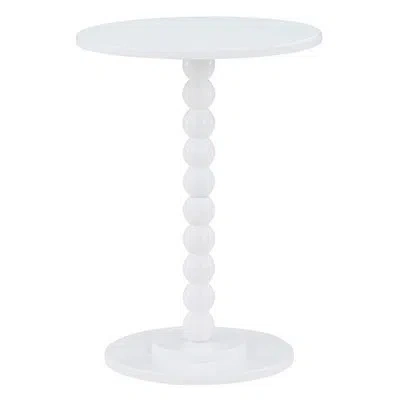 Kirkland's Beaded Spindle Accent Table In White