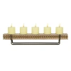 Kirkland's Beaded Wood And Metal Base Candle Holder In Multi