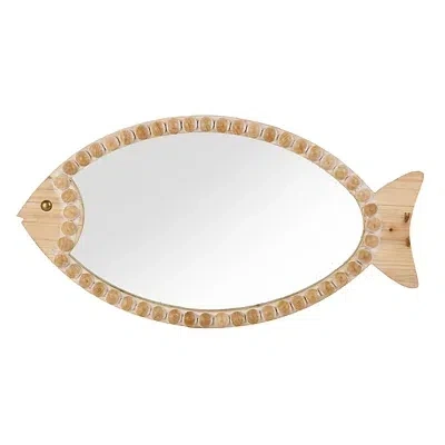 Kirkland's Beaded Wood Fish Wall Mirror In Multi