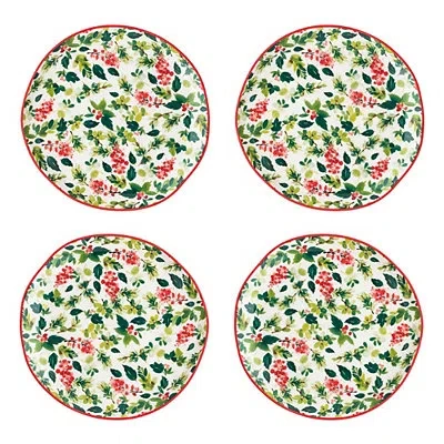 Kirkland's Bella Christmas Holly Appetizer Plates In Multi