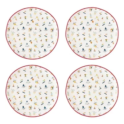 Kirkland's Bella Skiers Christmas Appetizer Plates In Multi
