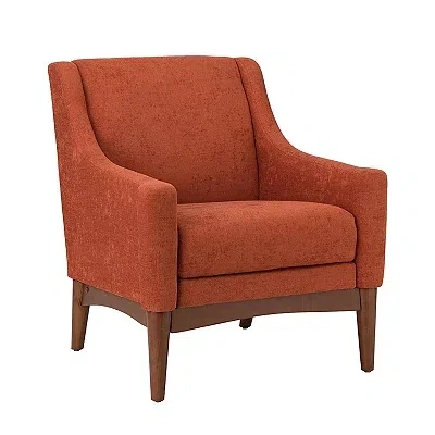 Kirkland's Benait Orange Upholstered Accent Chair In Brown