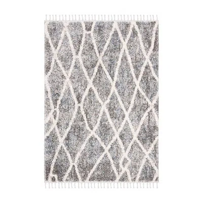 Kirkland's Bergen Abstract Area Rug With Fringe In Gray