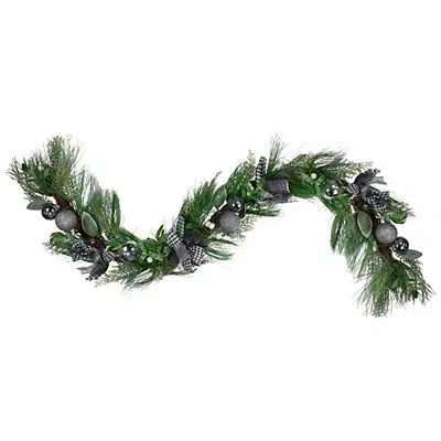 Kirkland's Berries & Houndstooth Bows Christmas Garland In Green