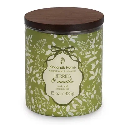 Kirkland's Berries & Vanilla Ribbon Toile 2-wick Jar Candle In Green