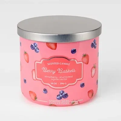 Kirkland's Berry Baskets 3-wick Jar Candle In Pink