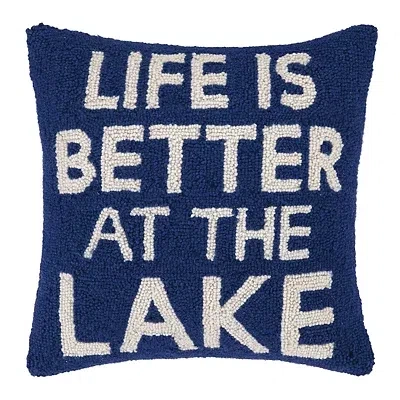 Kirkland's Better At The Lake Hooked Wool Pillow In Multi