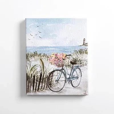 Kirkland's Bike At The Beach Canvas Art Print In Blue