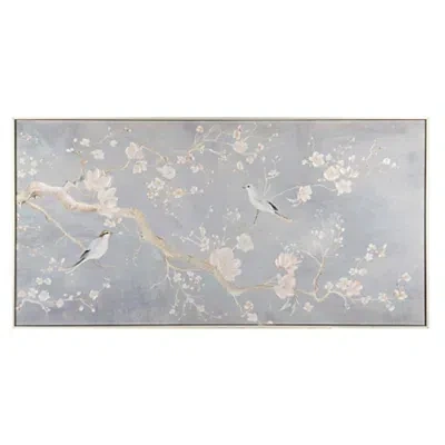 Kirkland's Birds In Floral Framed Canvas Art Print In Gray