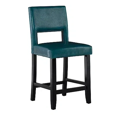 Kirkland's Blakely Blue Seat Counter Stool With Black Base