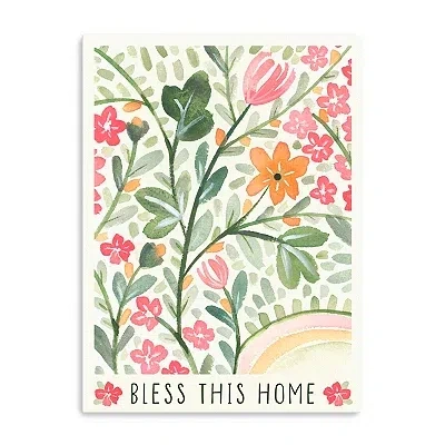Kirkland's Bless This Home Floral Canvas Art Print In Multi
