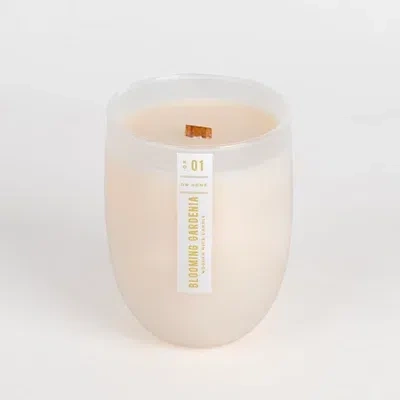 Kirkland's Blooming Gardenia Wood Wick Jar Candle In White