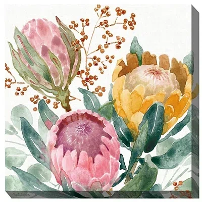 Kirkland's Blooming Protea Floral Outdoor Canvas Art Print In Multi