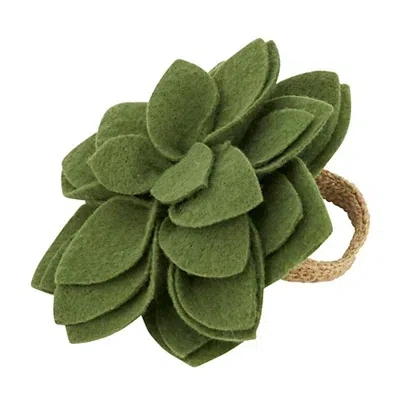 Kirkland's Blossom Napkin Rings In Green