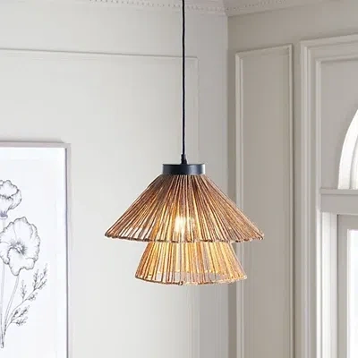 Kirkland's Boho Raffia Pendant Light In Brown
