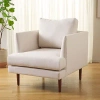 Kirkland's Bone White Linen & Walnut Lulu Accent Chair In White