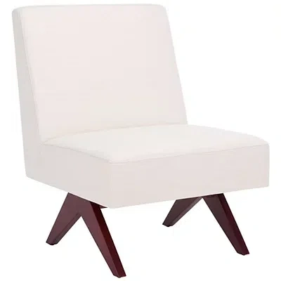 Kirkland's Bone White Linen & Walnut Olivia Accent Chair