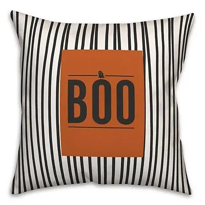 Kirkland's Boo Black And White Stripes Throw Pillow In Multi