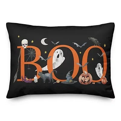 Kirkland's Boo Halloween Icons Lumbar Pillow In Black