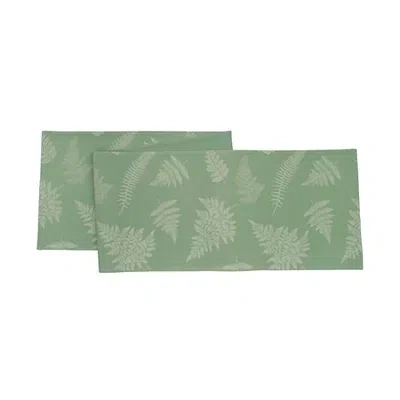 Kirkland's Botanical Fern Jacquard Table Runner In Green
