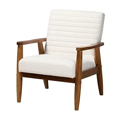 Kirkland's Boucle & Wood Frame Accent Chair In Multi