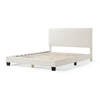Kirkland's Boucle Karson Queen Platform Bed In White