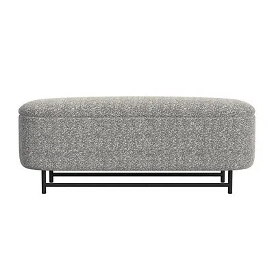 Kirkland's Boucle Metal Storage Bench In Gray