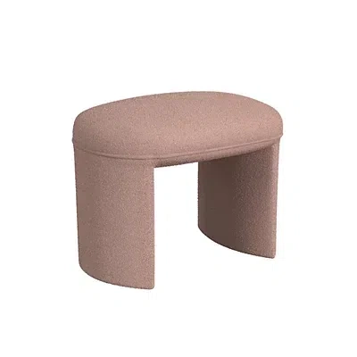 Kirkland's Boucle Oval Upholstered Ottoman In Pink