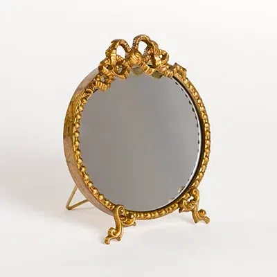 Kirkland's Bow Beaded Tabletop Mirror In Gold