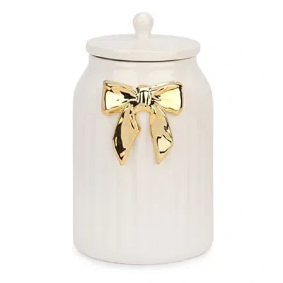 Kirkland's Bow Ceramic Canister In Multi
