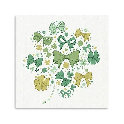 Kirkland's Bows And Clovers Canvas Art Print In White