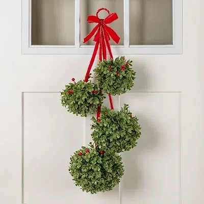Kirkland's Boxwood Red Berry Christmas Swag In Multi