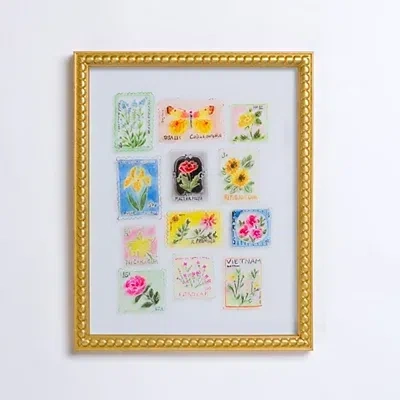Kirkland's Brackeen Postage Stamps Framed Art Print In Multi