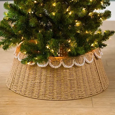 Kirkland's Braided Scallop Trim Tree Collar In Brown