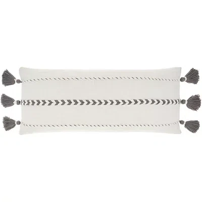 Kirkland's Braided Stripe Lumbar Pillow In White