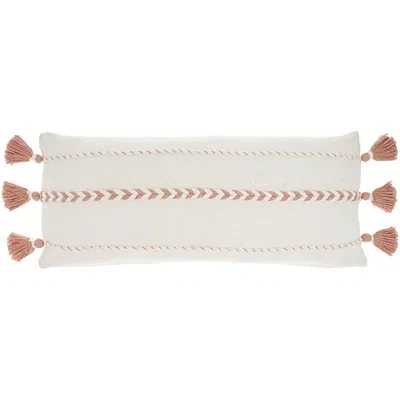 Kirkland's Braided Stripe Lumbar Pillow In White