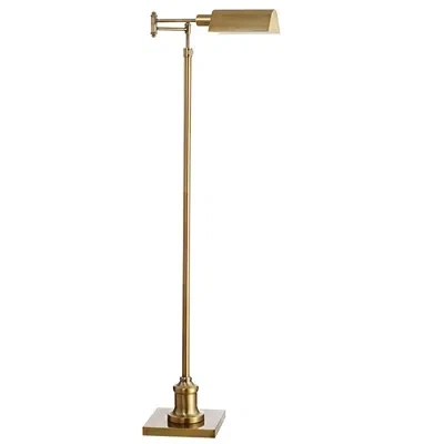 Kirkland's Brass Adjustable Height Pharmacy Floor Lamp In Multi