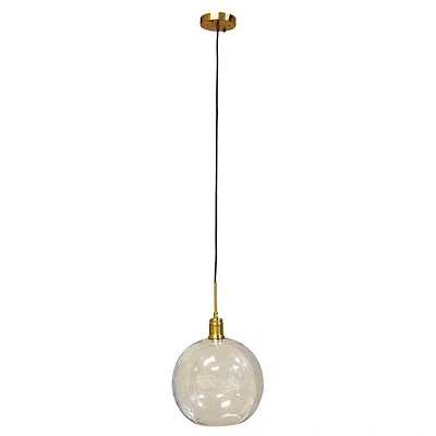 Kirkland's Brass Glass Globe Pendant Light In Gold