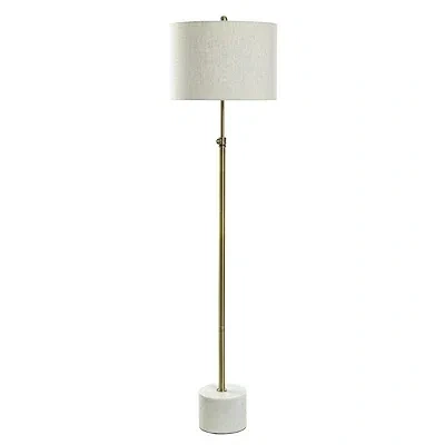 Kirkland's Brass Lily Floor Lamp With Marble Base In White