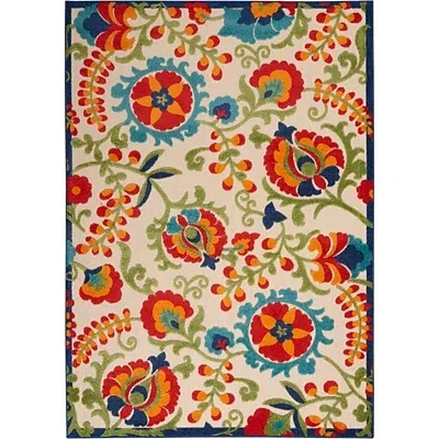 Kirkland's Bright Abstract Floral Outdoor Area Rug In Multi
